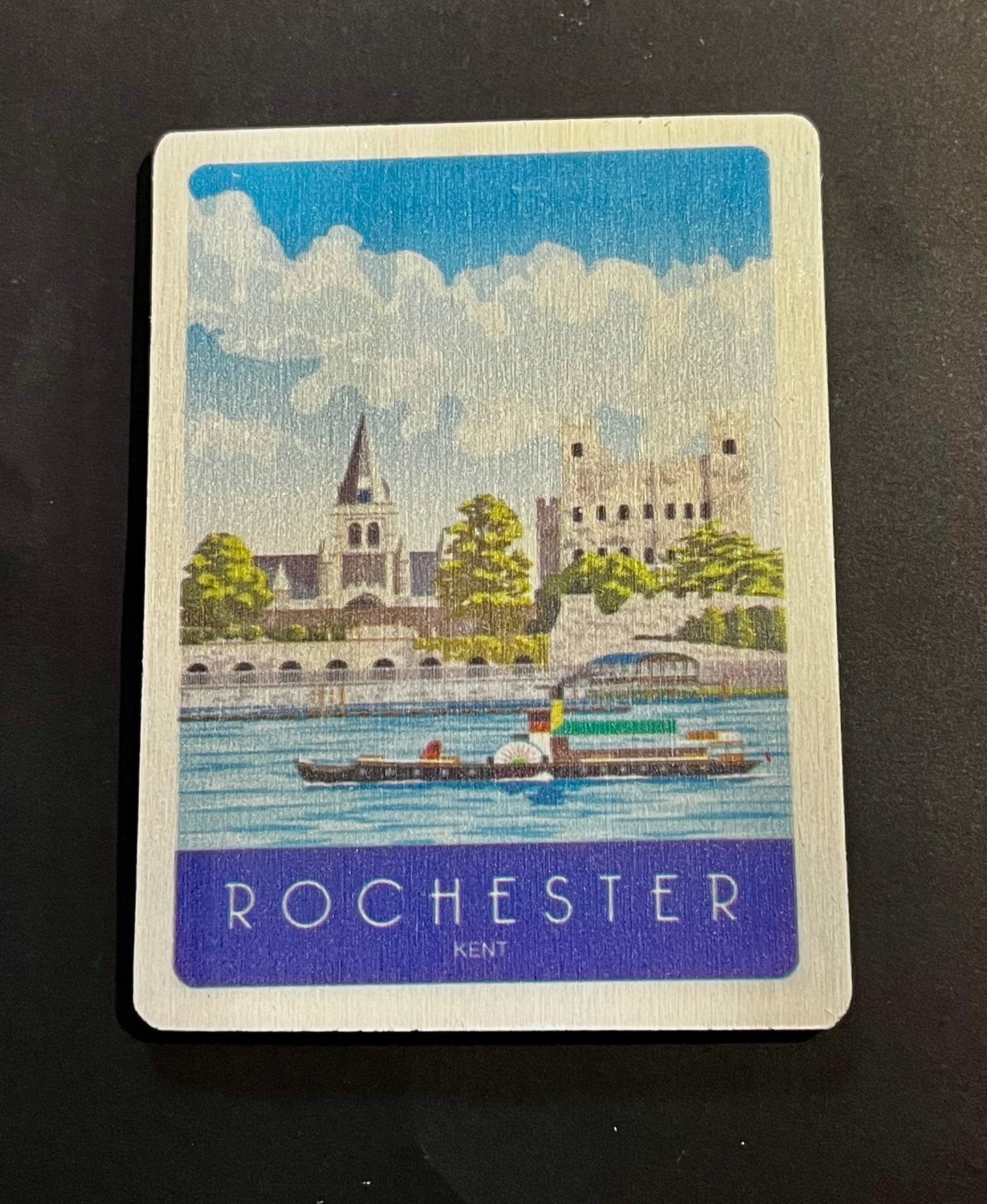 Rochester Cathedral and Castle Wooden Magnet