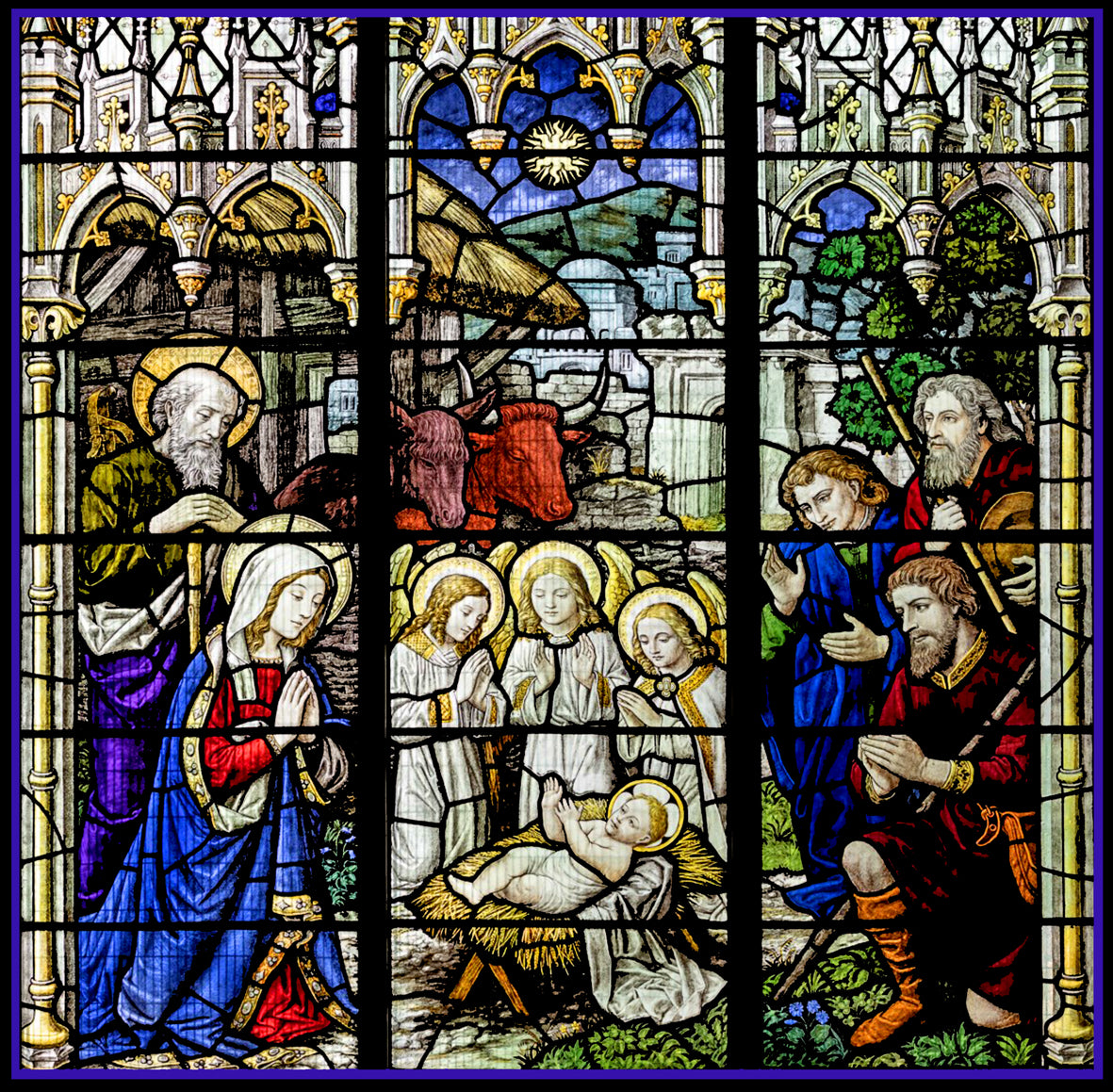 Rochester Cathedral Stain Glass Window Cling Christ's Nativity