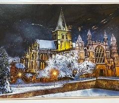 Rochester Cathedral at Night