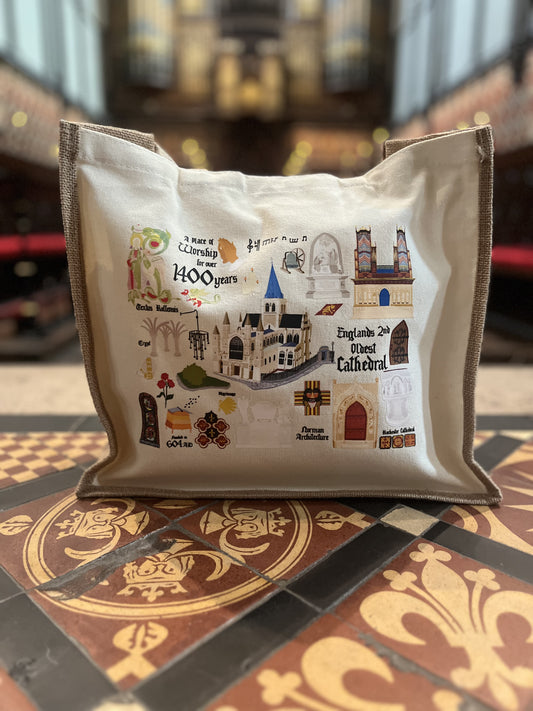 Rochester Cathedral Melody Jute Bag